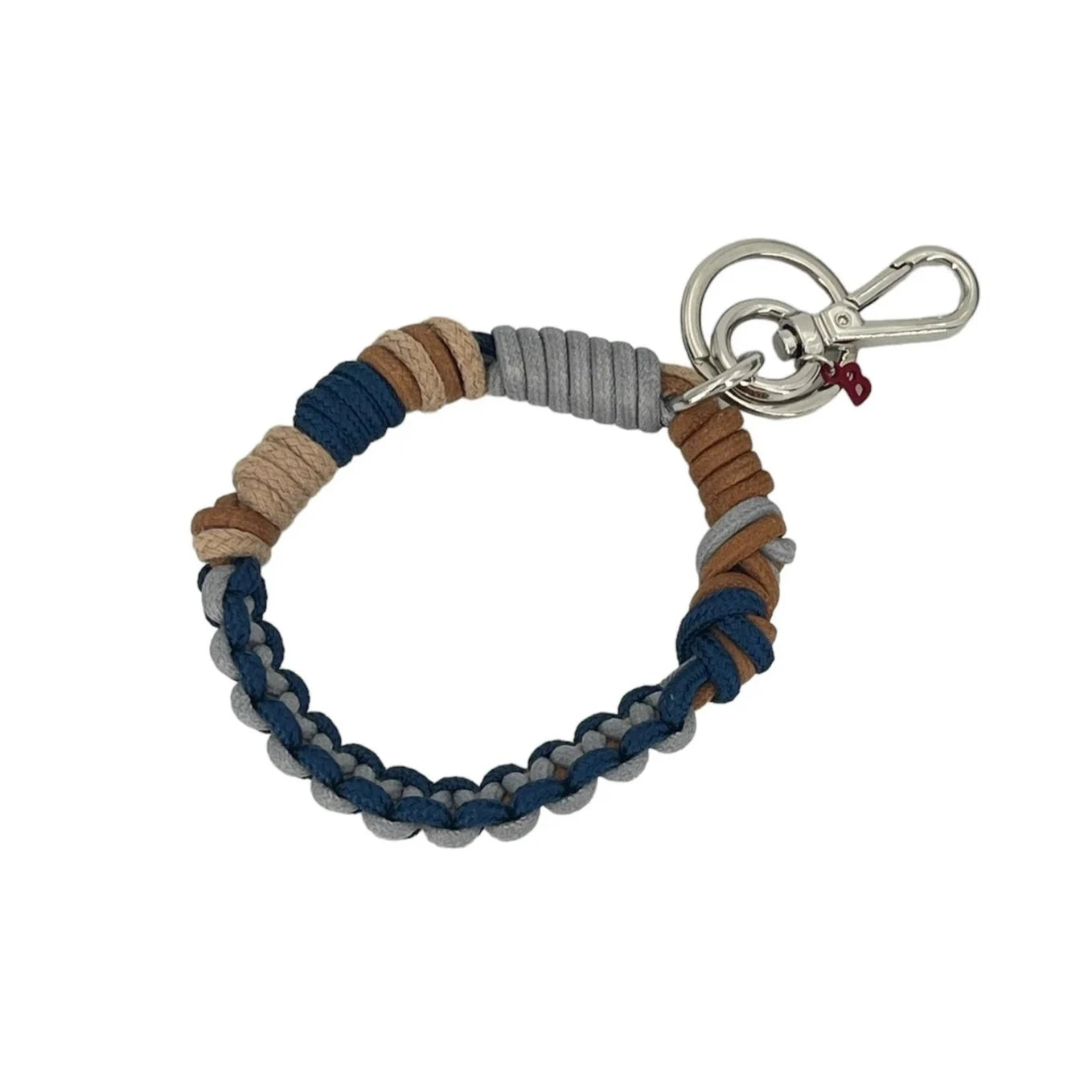 porte clef marron et bleu marine